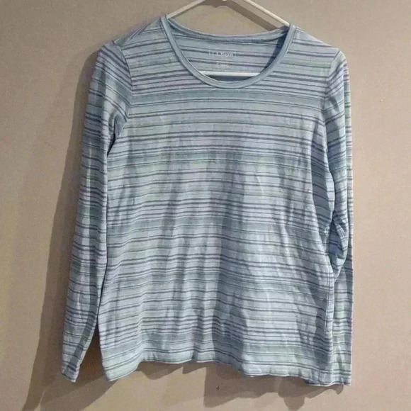 LL Bean women's long sleeve stripe T-shirt size small regular - Picture 1 of 4